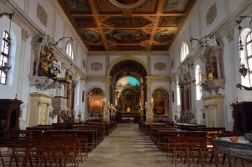 Iglesia de San Jorge, Piran, Eslovenia - obrazy, fototapety, plakaty