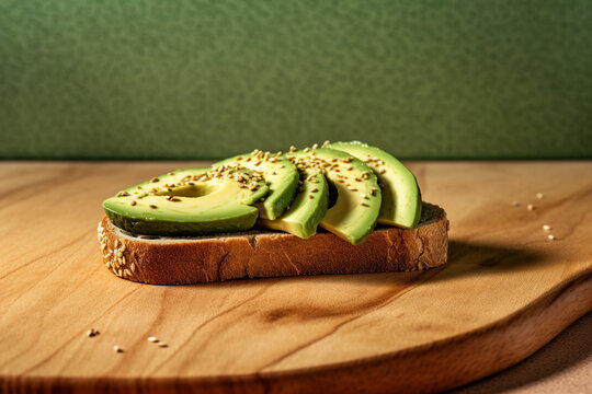 Greenery natural ingredient avocado bread toast modern technology template virtual visual generative ai green background
