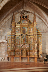 Fototapeta na wymiar View of the altarpieces exhibition inside the church of San Esteban