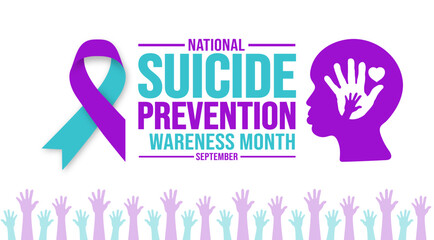 September is National Suicide Prevention Awareness Month background template. Holiday concept. background, banner, placard, card, and poster design template with text inscription and standard color.