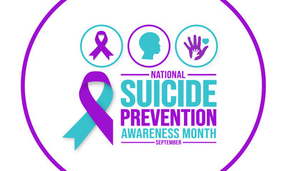 September is National Suicide Prevention Awareness Month background template. Holiday concept. background, banner, placard, card, and poster design template with text inscription and standard color.
