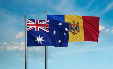 Moldova and Australia flag