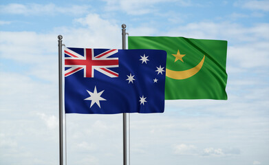 Mauritania and Australia flag