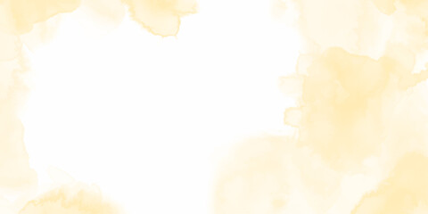 Abstract Yellow Watercolor Texture Background