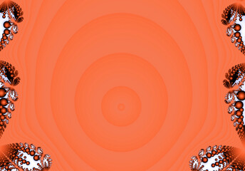 Orange background with circles, postcard, rowan