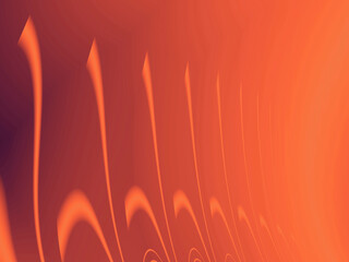 Orange background, neon light with musical elements, notes