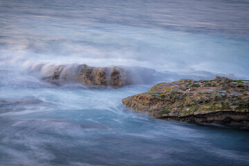 Water rushing over rocks in San Diego