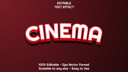 editable text effect, red cinema style