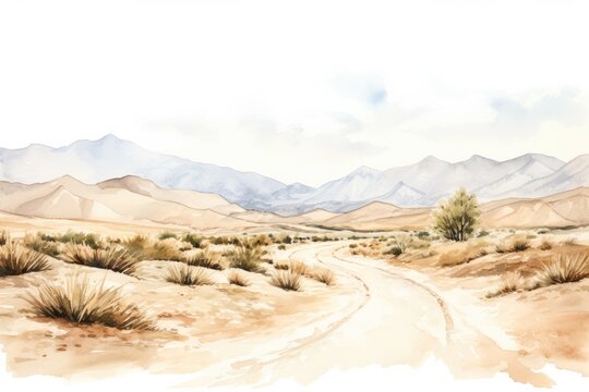 Death Valley National Park clip art watercolor illustration