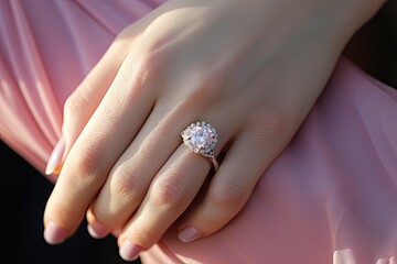 engagement ring on the hand generative Ai