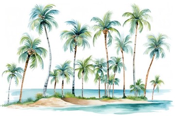 Fototapeta na wymiar Florida clip art watercolor illustration