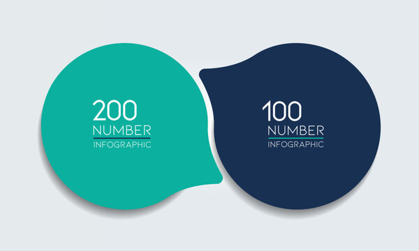 2 elements scheme, diagram. Two connected circles. Infographic template.