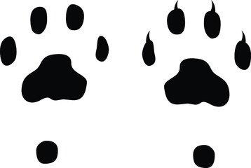 Cat paw vector graphic. Kitty paw with and without claws. cat claw silhouette. - obrazy, fototapety, plakaty