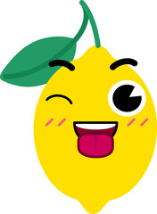 Lemon Face Tongue Out Wink
