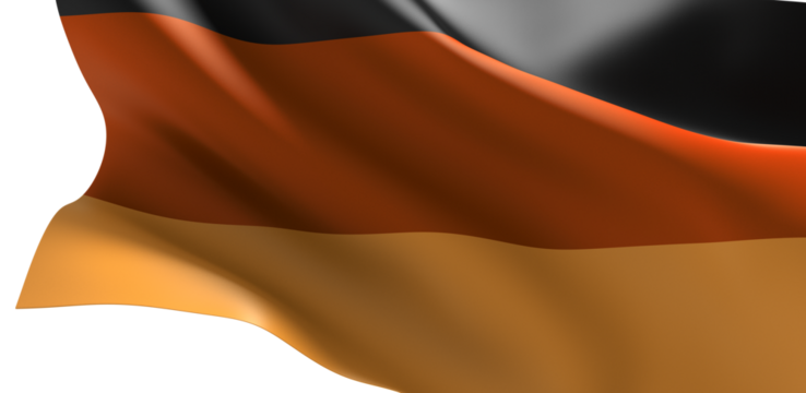 Flag of Germany. Wide format 3D illustration. State symbol of the Federal Republic of Germany.
