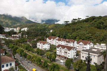 Petropolis Brazil city view on a cloudy spring day
