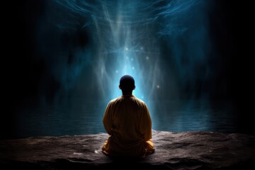 Spiritual awakening meditation transcendental mindfulness background concept generative ai