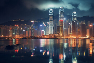 country skyline at night