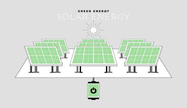 Green Energy Solar Power in Vector Art