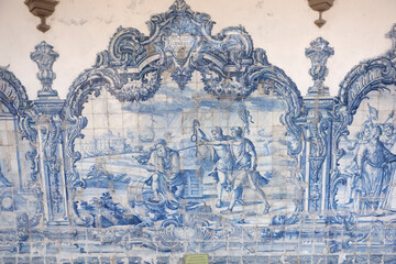 Fototapeta na wymiar brazil el salvador church st francis interior azulejos