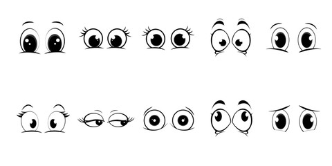 Expression eye Cartoon Set