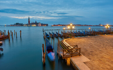 Fototapeta premium Venice, Italy. Architecture and landmarks of Venice. Venice postcard with Venice gondolas.