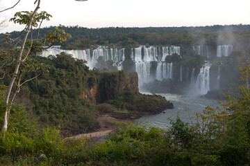 Fototapeta premium Brazil Iguazu Falls on a sunny winter day