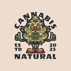 Cannabis Mascot Logo Design