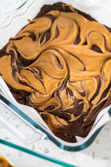 Chocolate fudge with peanut butter swirl