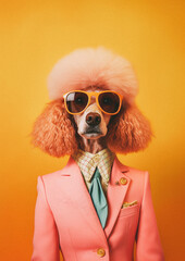 Poodle with elegant clothes