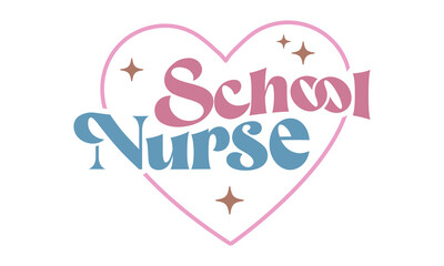 school nurse Retro SVG Craft Design.