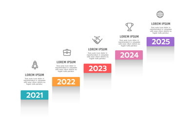Business timeline steps infographics. Company milestone. Business presentation. Road map, Report. Vector illustration.