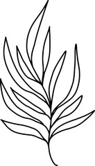 Doodle leaves. Greenery element doodle coloring page illustration