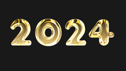 Fully Editable Text Effect. Luxury Vector Font Style. 2024 new year design. 