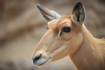 Obraz premium The Saiga Antelope A critically endangered. Generated AI