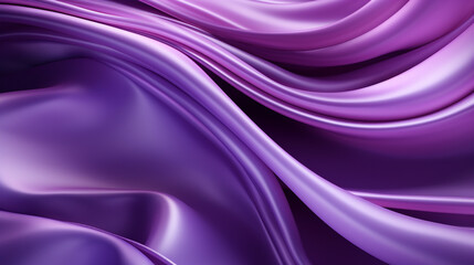 Fototapeta premium abstract silver chrome purple wave silk flow background made with AI generative technology