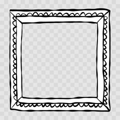 Doodle hand drawn picture frame. 