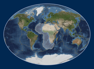 African tectonic plate. Satellite. Fahey Oblique. Boundaries