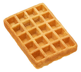 Belgian waffle isolated on white background
