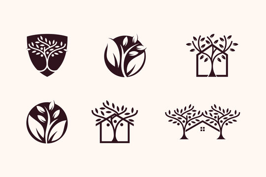 Nature tree logo icon vector with modern element idea