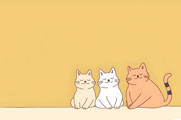 Cat day background with copy space