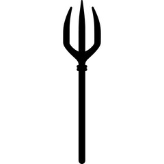 Simple trident weapon fork black silhouette svg vector - obrazy, fototapety, plakaty