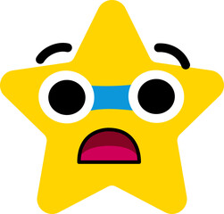 Star Face Blue Face Scared
