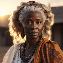 portrait of elderly African woman