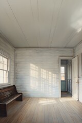 An Softly Colored Abandoned Farm House with Shiplap Walls Perfect for a Background