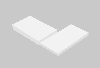 Blank business card mockup on grey background. 