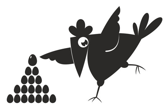 recommend clip art: Cartoon hen and eggs illustration. 
                    Cute hen and a lot of eggs. Сhicken lays eggs. Black and white illustration
                    