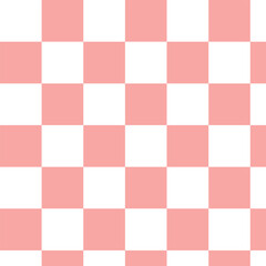 Groovy hippie 70s vintage pink and white chessboard, checkerboard background . Banner with a square grid. Pink and white grid style transparent background