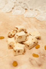 turkish dessert rahat lokum with nuts