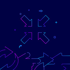 Minimize a window gradient line icon, vector illustration